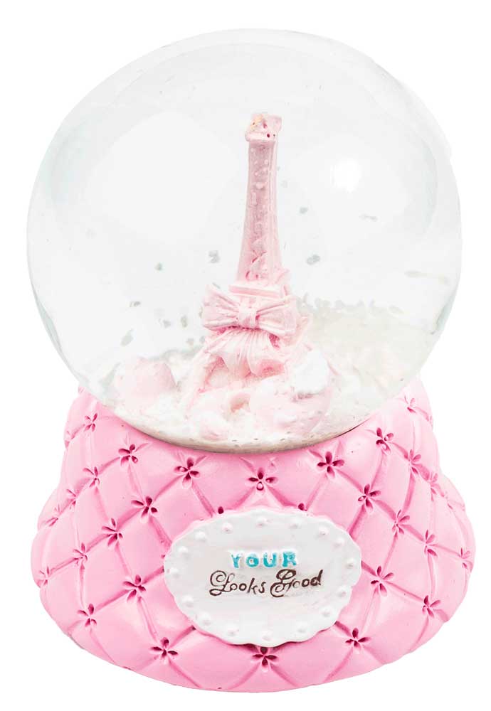 Luminous Musical Glass Crystal Eiffel Tower Decor - Pink