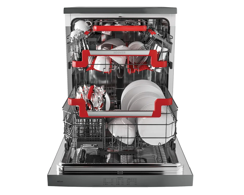 Hoover Dishwasher 16 Place Settings, Inverter, 60 cm, 12 Programs, Digital Display, Stainless, HDPN4S603PX-EGY