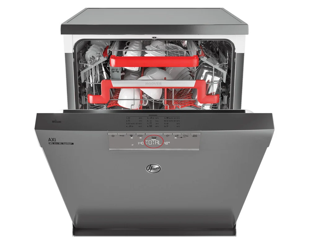 Hoover Dishwasher 16 Place Settings, Inverter, 60 cm, 12 Programs, Digital Display, Stainless, HDPN4S603PX-EGY