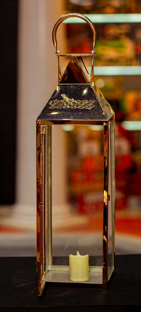 فانوس شمع معدن، ذهبي