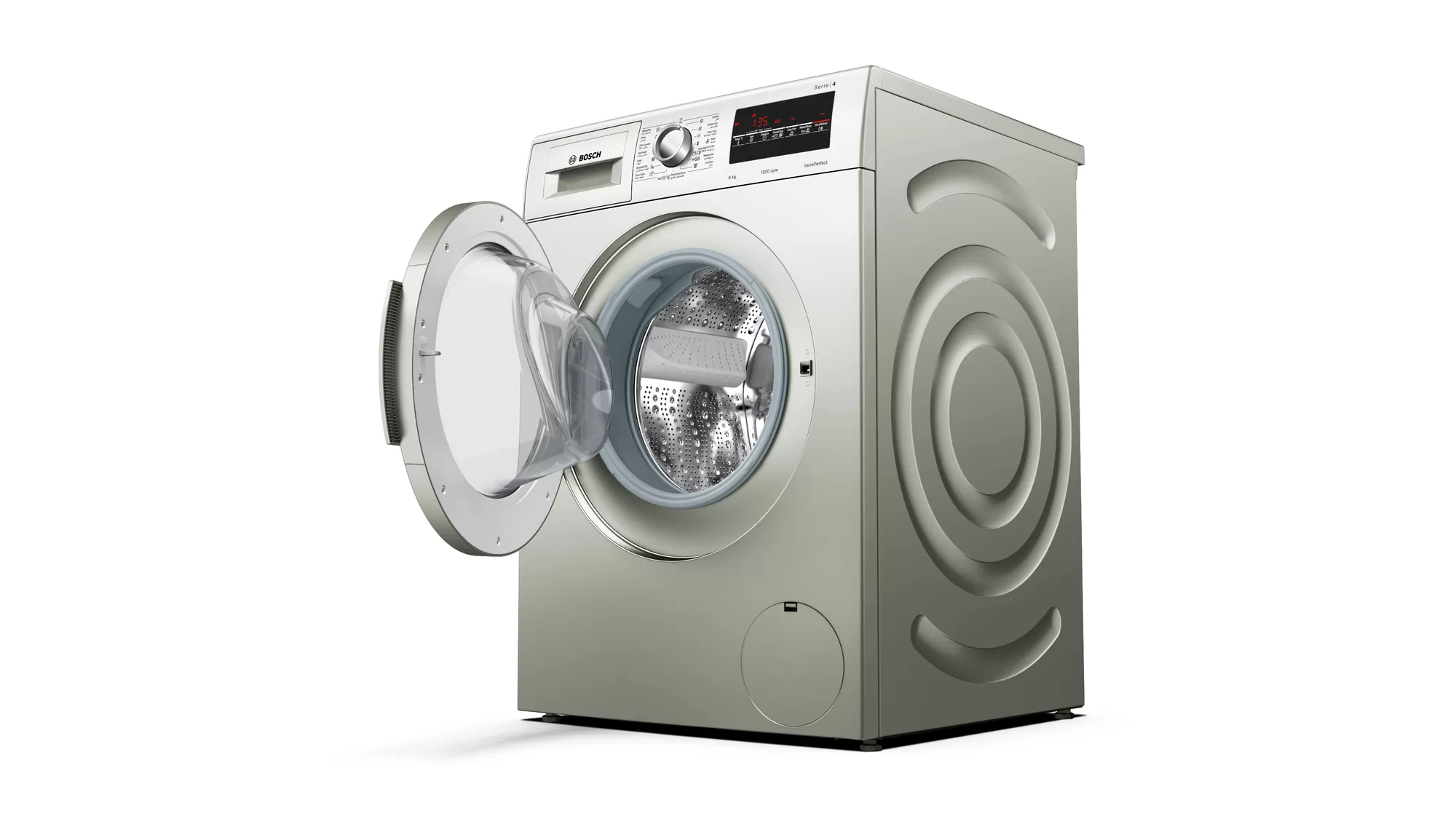 Bosch Front Loading Washing Machine, 8Kg, Digital, Silver, WW80J5555FX1AS