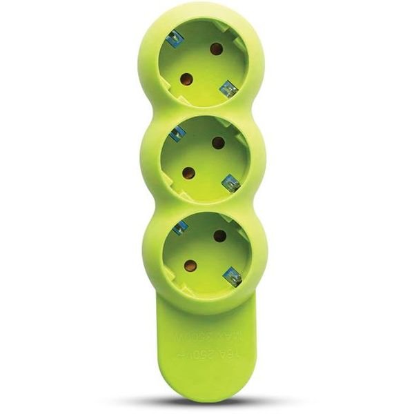 مقبس كهريائي مشترك 3 منافذ من إليوس أخضر