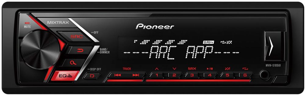 Pioneer ‫(MVH-S105UI) Car Audio Stereo, USB-AUX-Tuner Player, iOS-Android-Subwoofer Control