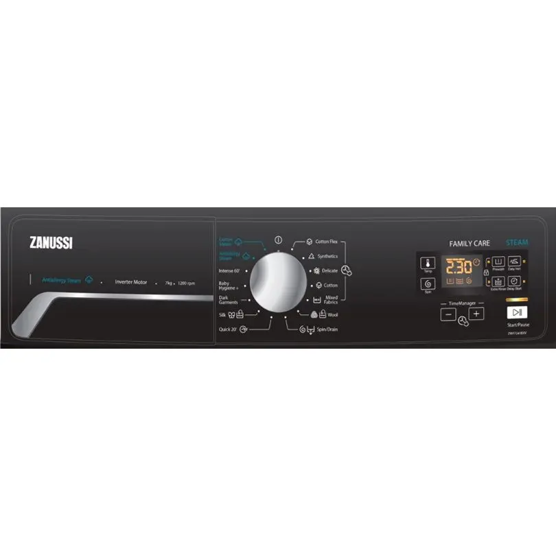 Zanussi Front Loading Washing Machine, 8Kg, Black, ZWF8251BXV