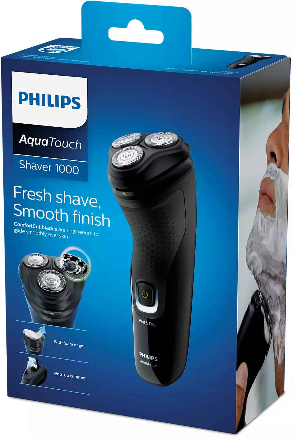 Philips AquaTouch Electric Hair Clipper for men, Wet & Dry use, Black, S1223