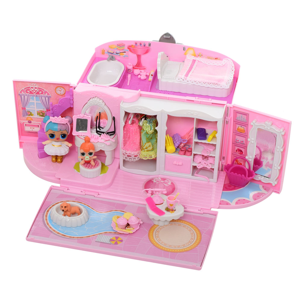 House QL051-1 LOL, suitcase, doll , furniture
