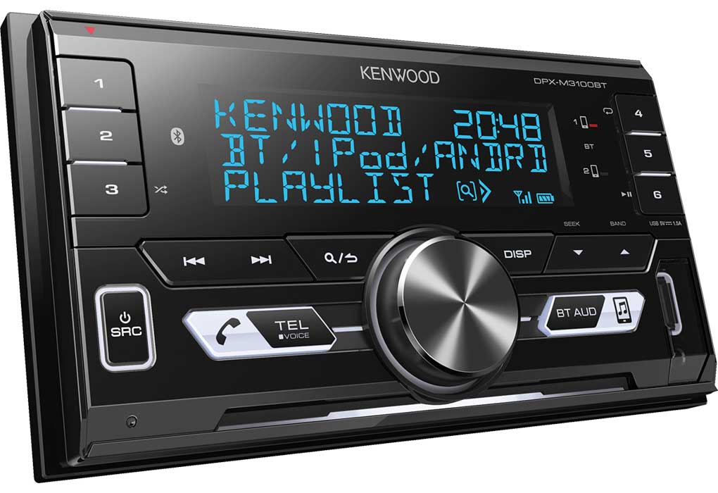 Kenwood  Car Audio Player, USB & Bluetooth, Black DPX-M3100BT