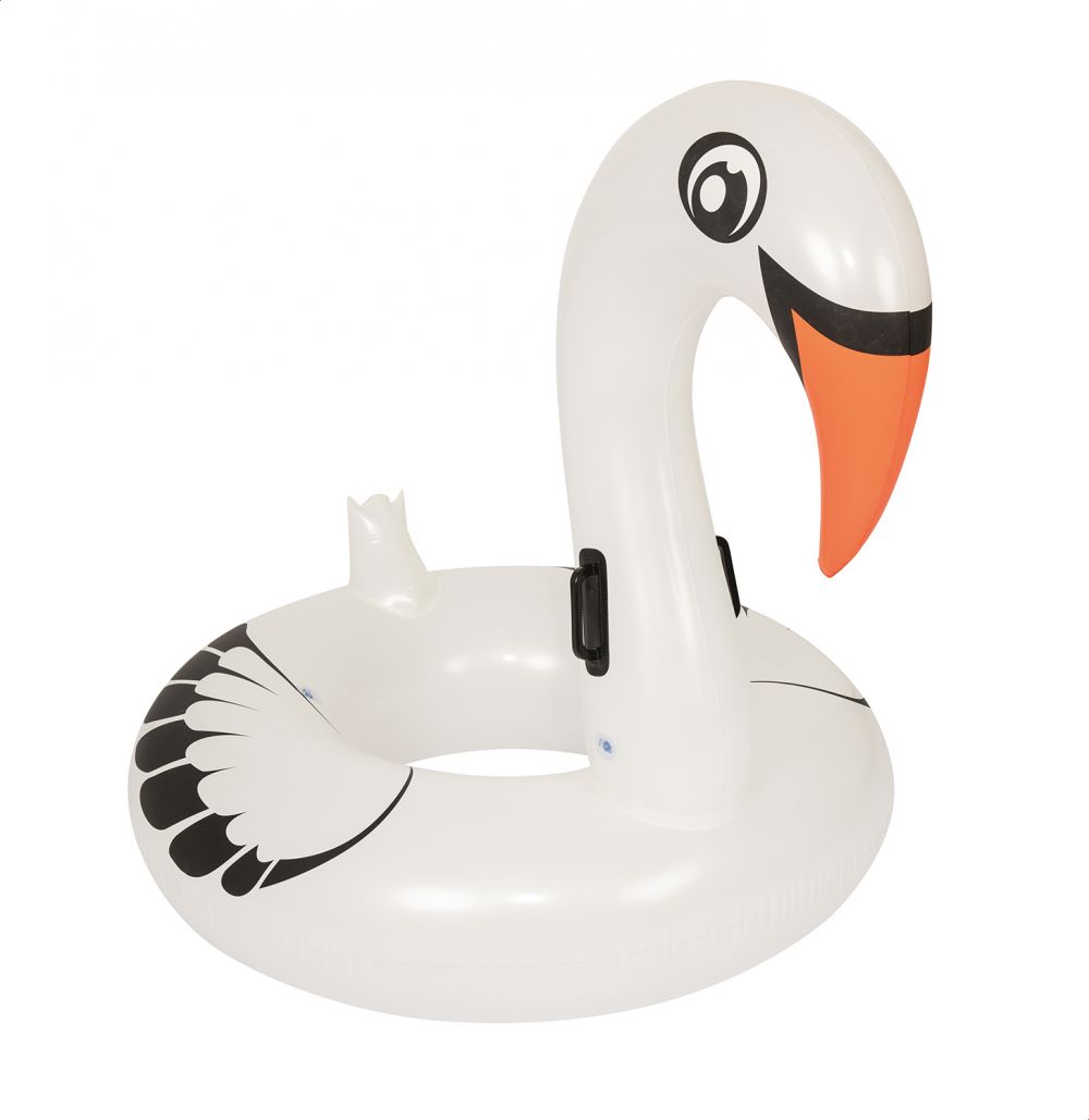 عوامة دائرية شكل وزة من بيست واي، 165×117 سم – ابيض لؤلؤي