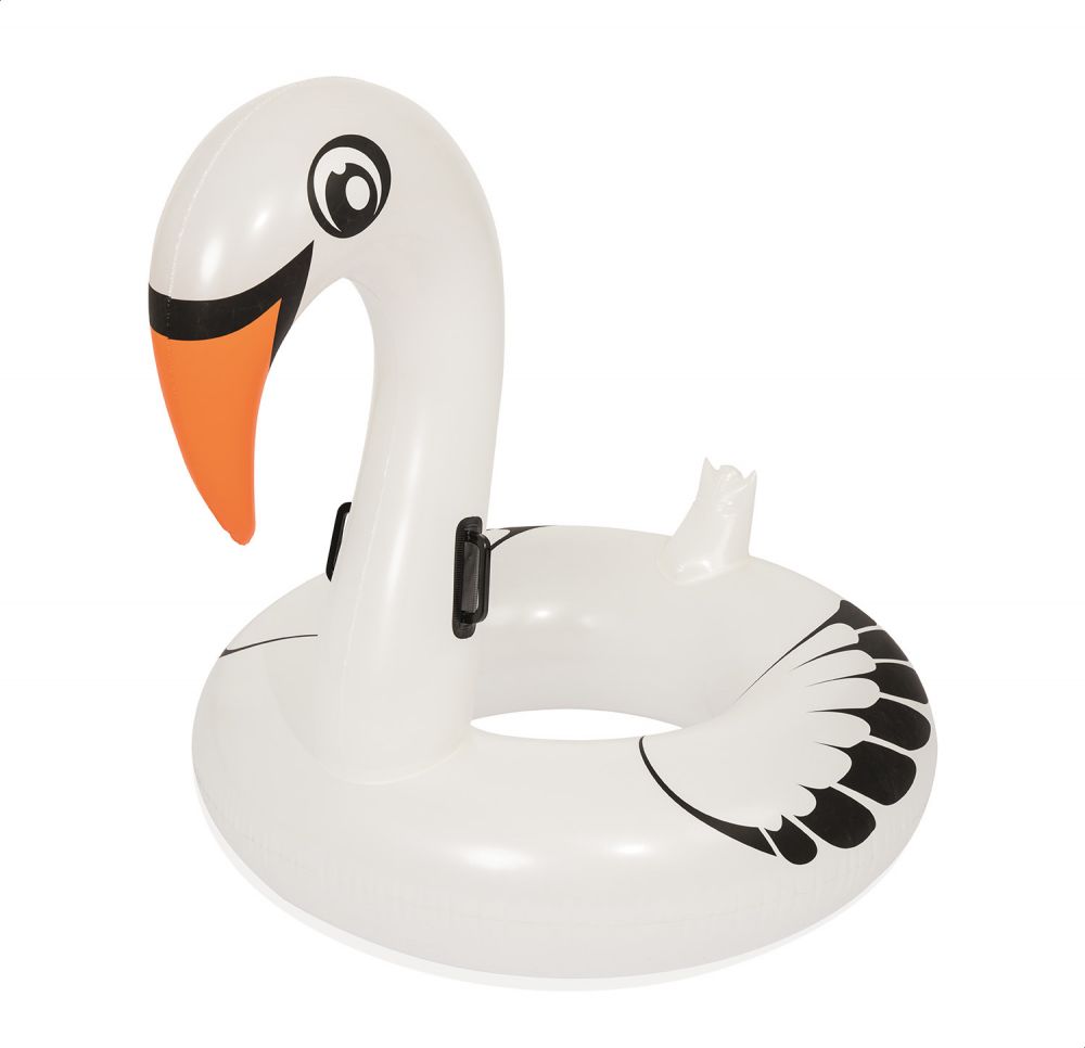 عوامة دائرية شكل وزة من بيست واي، 165×117 سم – ابيض لؤلؤي