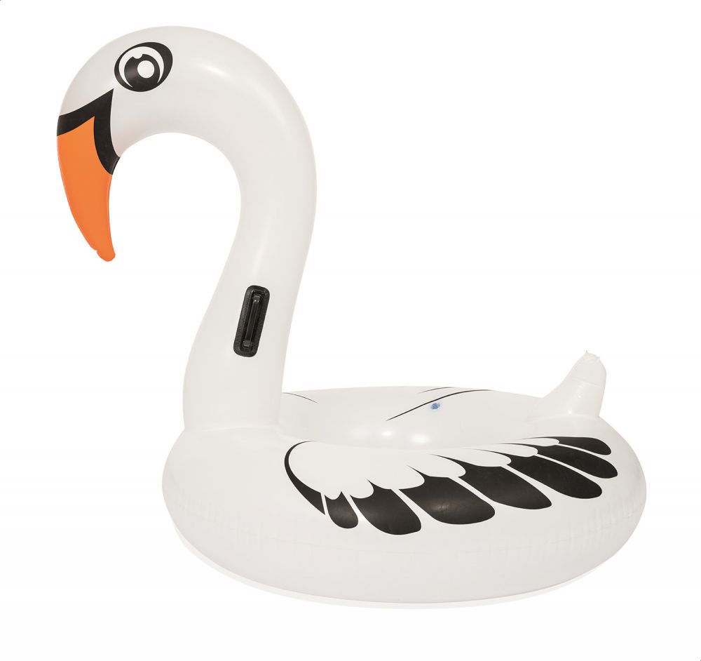 عوامة دائرية شكل وزة من بيست واي، 165×117 سم – ابيض لؤلؤي