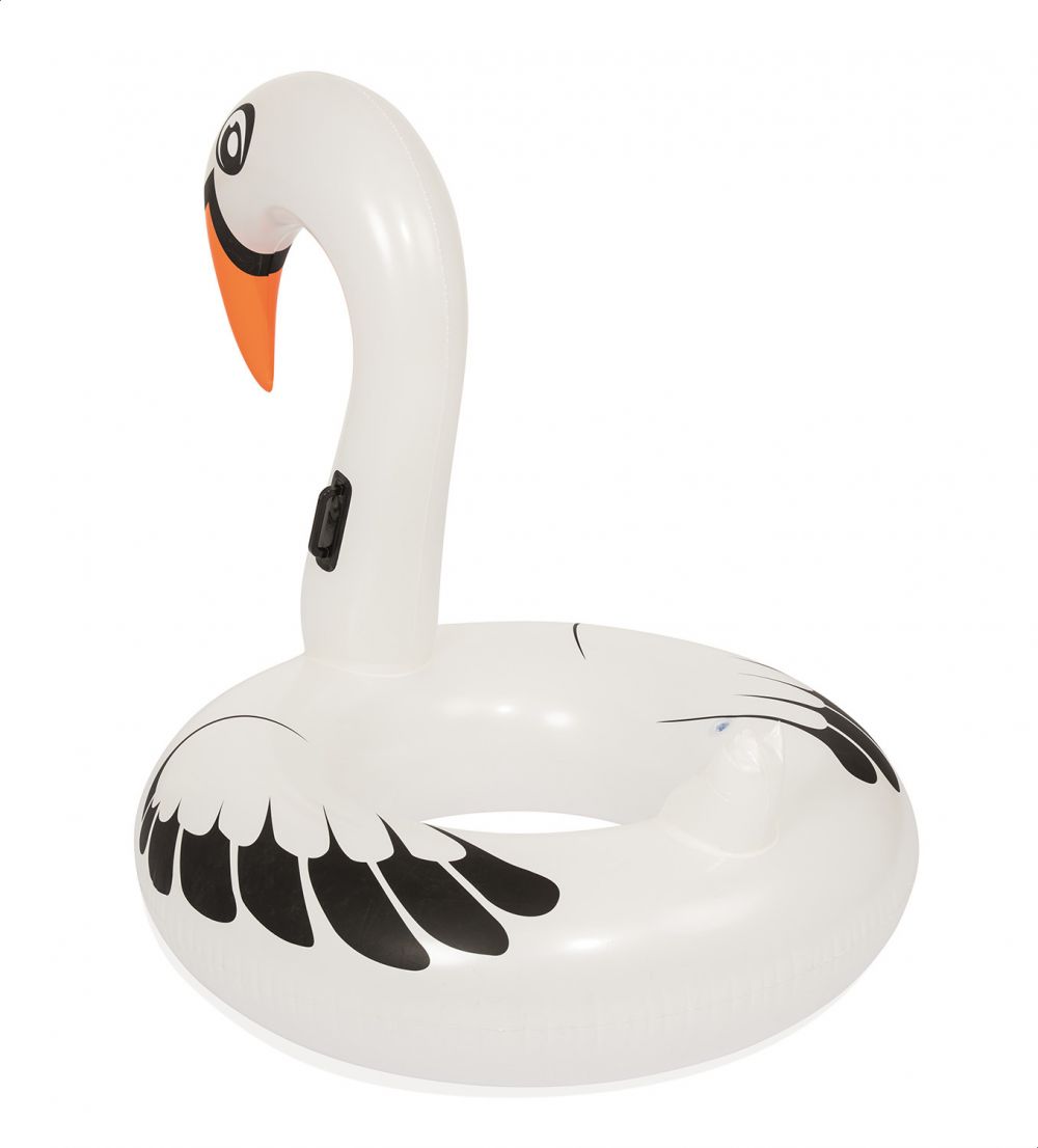 عوامة دائرية شكل وزة من بيست واي، 165×117 سم – ابيض لؤلؤي