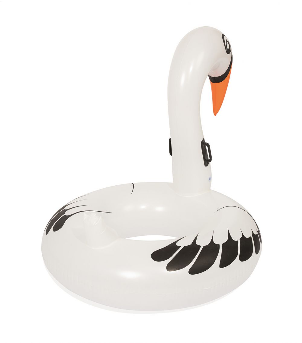 عوامة دائرية شكل وزة من بيست واي، 165×117 سم – ابيض لؤلؤي