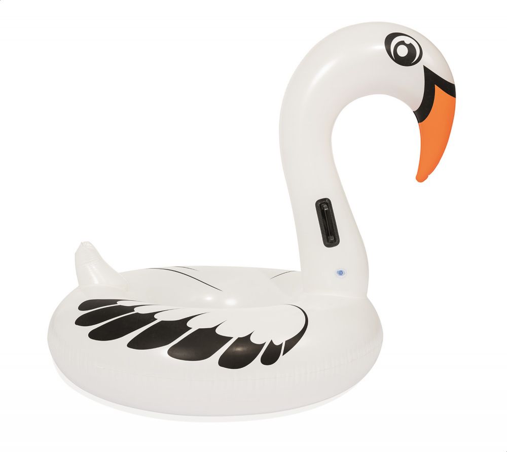 عوامة دائرية شكل وزة من بيست واي، 165×117 سم – ابيض لؤلؤي