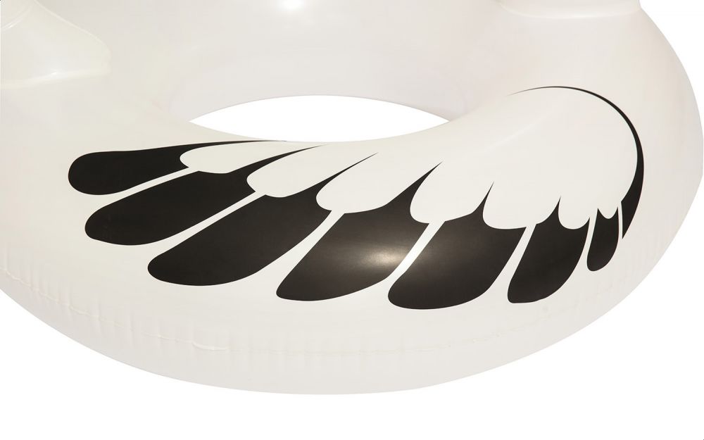 عوامة دائرية شكل وزة من بيست واي، 165×117 سم – ابيض لؤلؤي