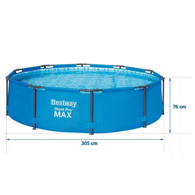 Bestway Steel Pro frame pool, round, 3.05m × 76cm, Blue, 56406