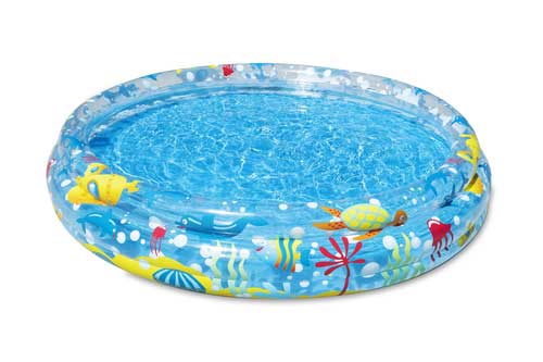 Bestway inflatable swimming pool, round, 1.52 m x 30 cm, 3 rings, transparent x colors, 51004