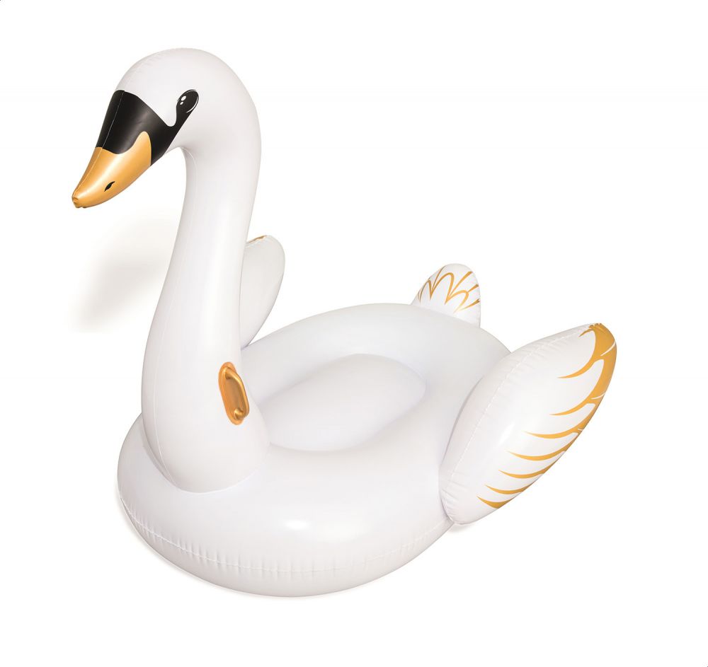 Bestway 41120 Swan Shaped Inflatable Ride-On Float - White & Gold