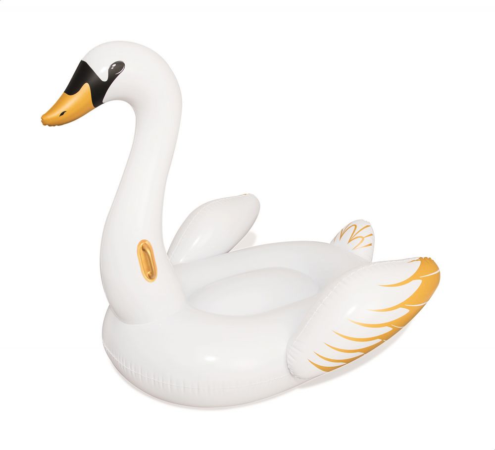 Bestway 41120 Swan Shaped Inflatable Ride-On Float - White & Gold