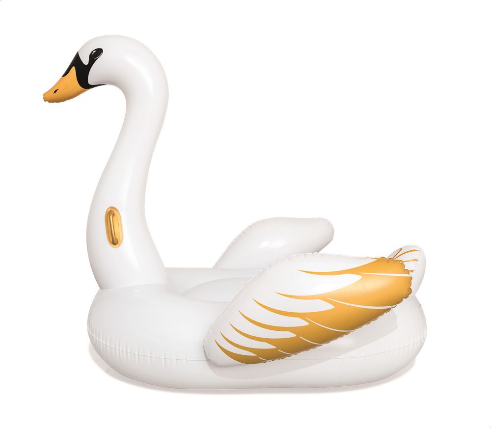 Bestway 41120 Swan Shaped Inflatable Ride-On Float - White & Gold