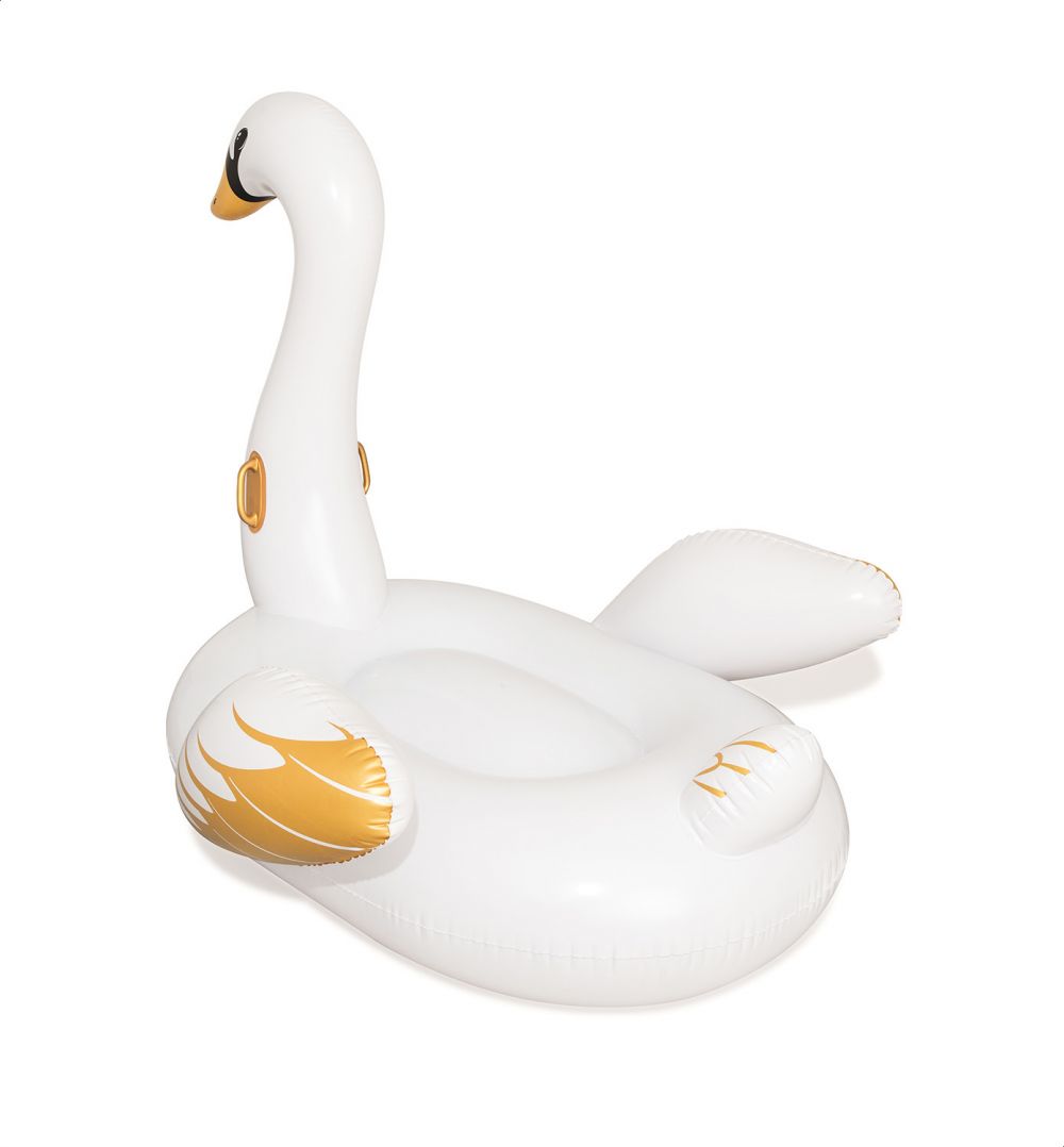 Bestway 41120 Swan Shaped Inflatable Ride-On Float - White & Gold