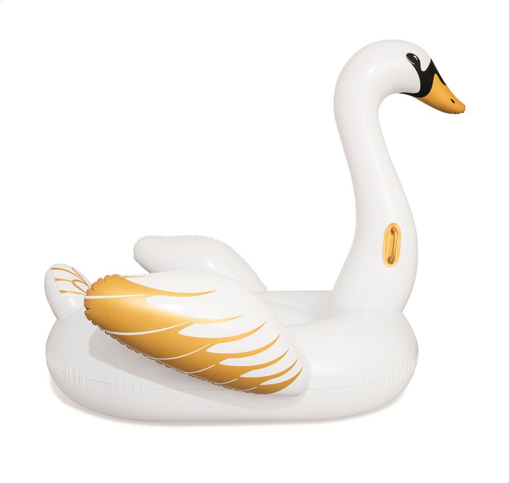 Bestway 41120 Swan Shaped Inflatable Ride-On Float - White & Gold
