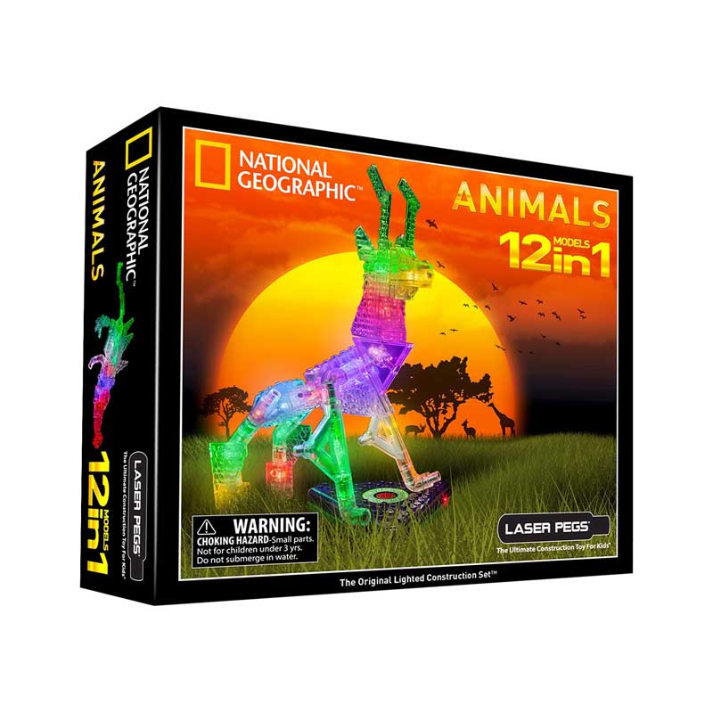 Kids Laser Pegs 24-in-1 National Geographic Dinosaur Construction Building Set