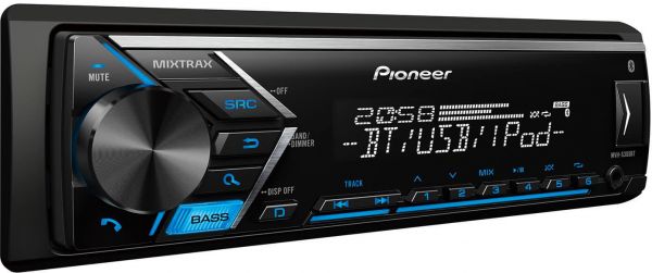 مشغل ستيريو للسيارات بمنافذ USB-ايه يو اكس واتصال بلوتوث وراديو من بايونير، متوافق مع انظمة Ios واندرويد مع خاصية التحكم في مضخم الصوت، MVH-S305BT