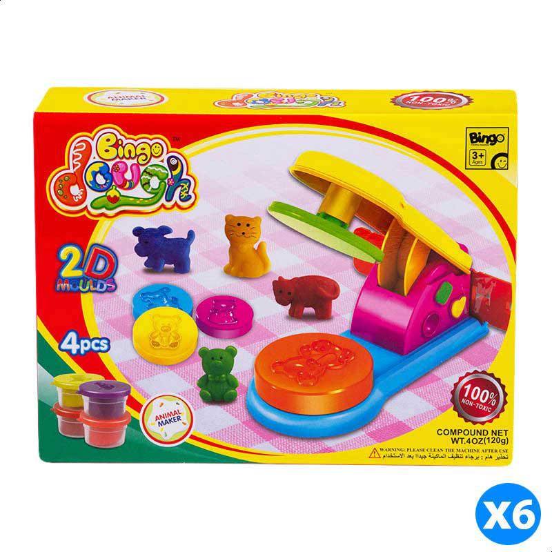 صلصال مع قوالب ثنائية الابعاد اشكال حيوانات من بينجو 0075
