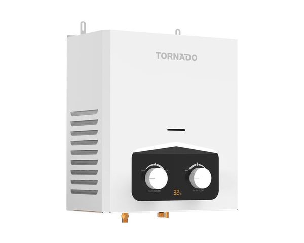 سخان مياه غاز تورنيدو، 6 لتر،غاز طبيعي ، ديجيتال، أبيض ، GH-6SN-W