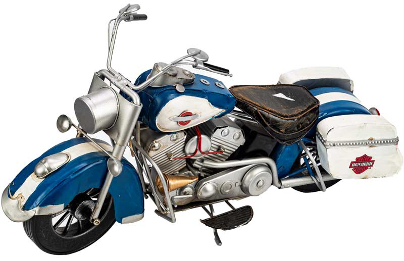 أنتيكة معدن علي شكل موتوسيكل كلاسيك - أزرق