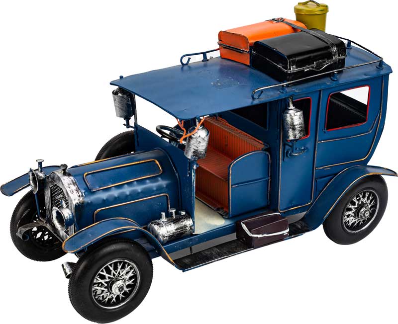 أنتيكة معدن علي شكل سيارة كلاسيك - أزرق