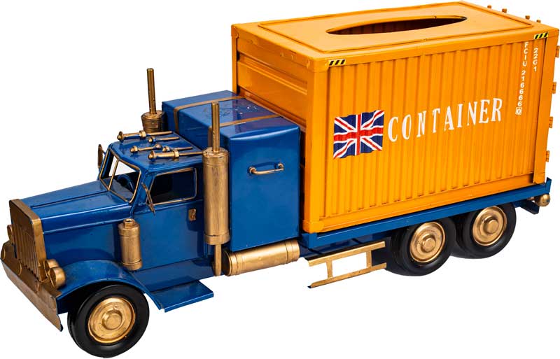 أنتيكة معدن علي شكل سيارة كلاسيك مزودة بفاتحة للمناديل - أزرق