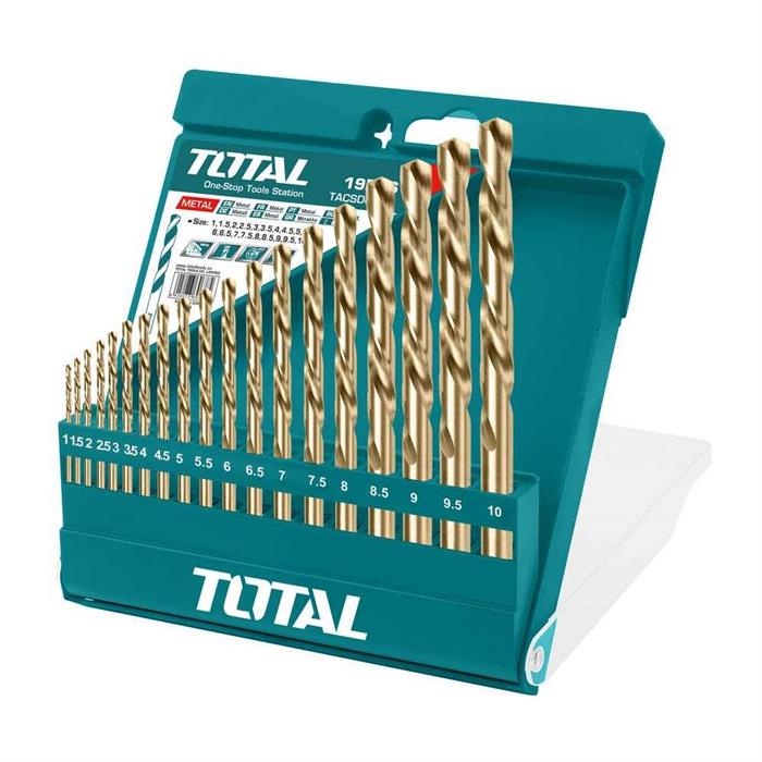 طقم بنط تخريم حديد توتال،19 قطعة، TACSD019