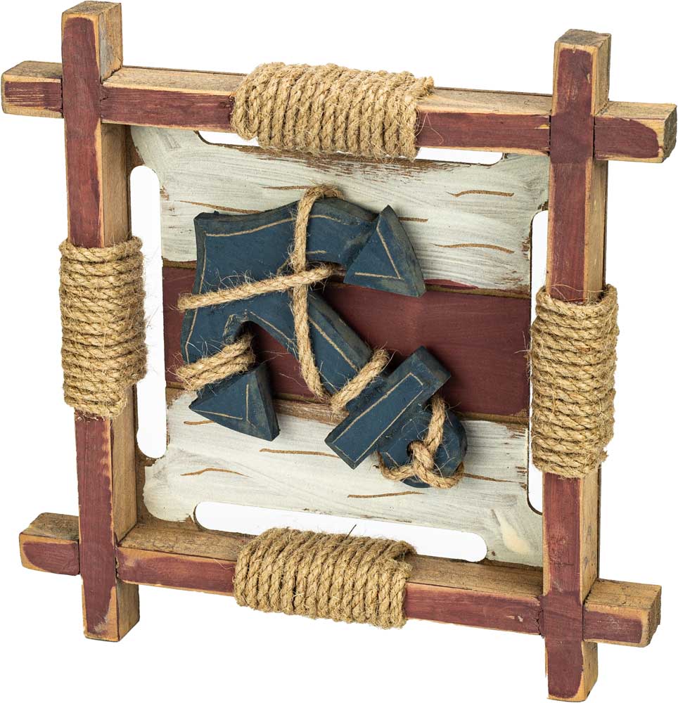 برواز بإطار خشب مربع علي شكل بحر SU118- ألوان متعددة