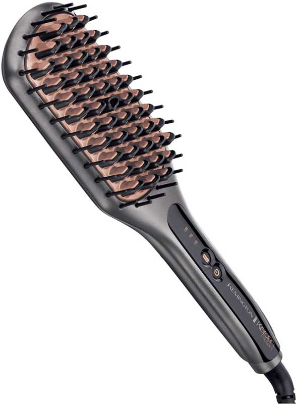Remington Electric Hair Straightening Brush, Silver, CB7480