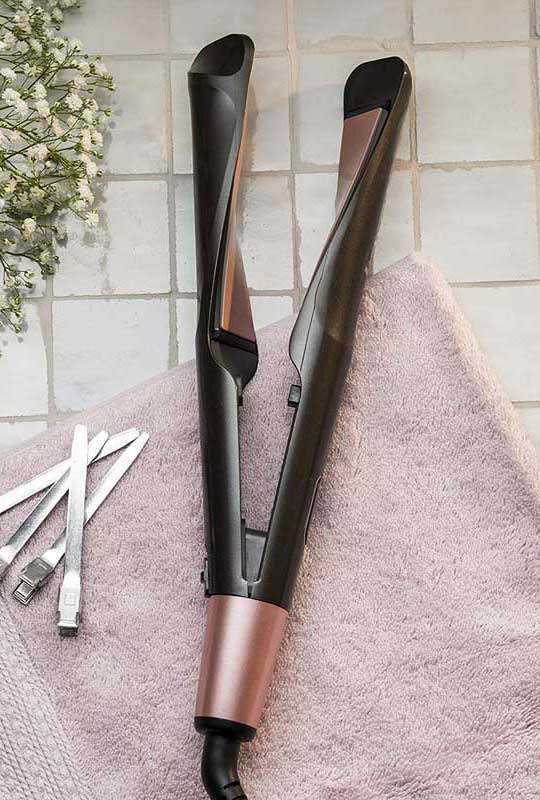 مكواة فرد وتجعيد الشعر ريمنجتون، مع حقيبة حماية، أسود، S6606