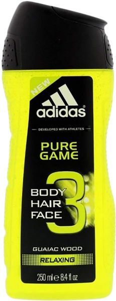 شاور جل بيور جيم 3 للجسم والشعر والوجه من اديداس 250 مل
