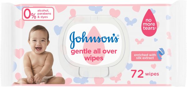 Johnson's Gentle All Over Wipes for Kids - 72 Wipes