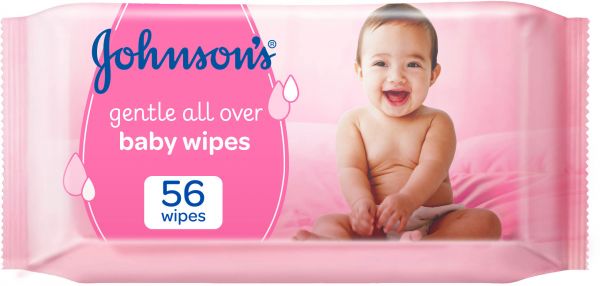 Johnson's Wipes Gentle All Over, Pack Of 56 Wipes