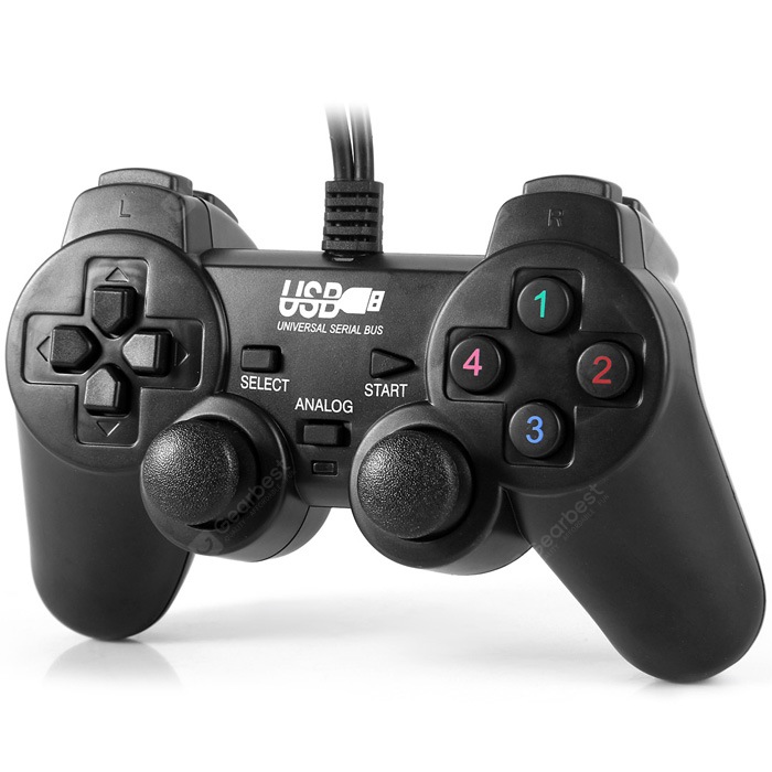 2 قطعة وحدة تحكم ألعاب USB عالمية سوداء USB-2082