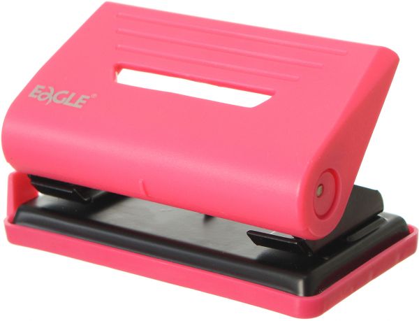 Eagle office paper punch, 2 hole, quick use, Pink p11001