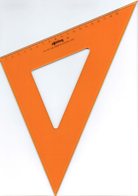 Rotating Geometric triangle  30-60 large size angles,  Orange