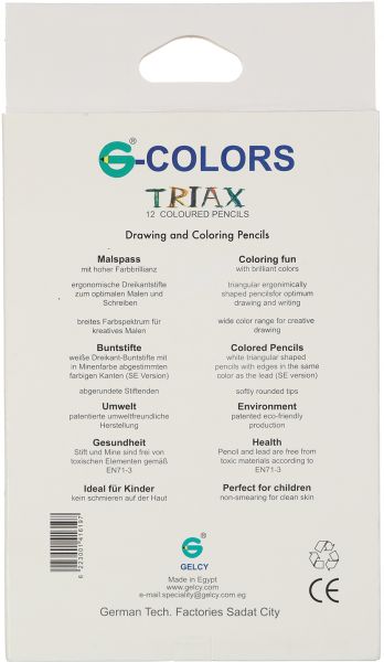 علبة ألوان  خشب  جيلسي ترياكس ، مجموعة 12  لون  طويل ، ألوان متعدد ة