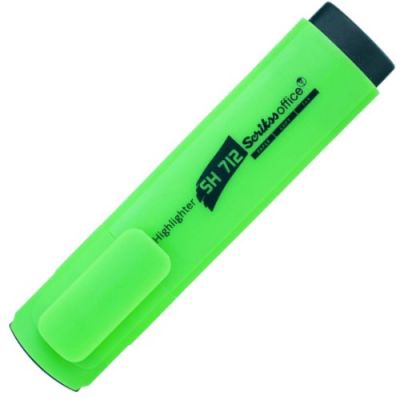 قلم هايلايتر فسفوري، أخضر، سن مشطوف