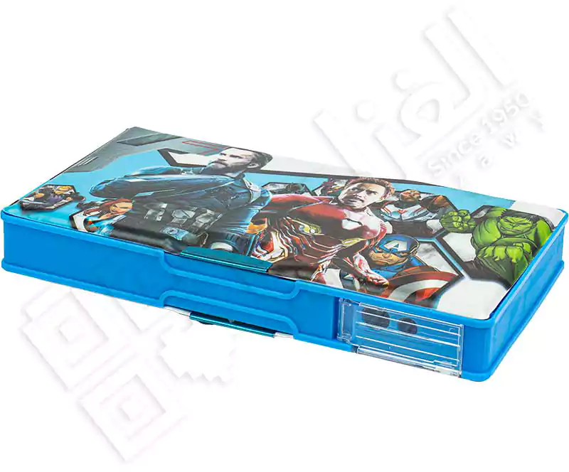 Pencil Case with Two Entrance Sharpener 25 x 14 cm, Multi Color - XU-0080