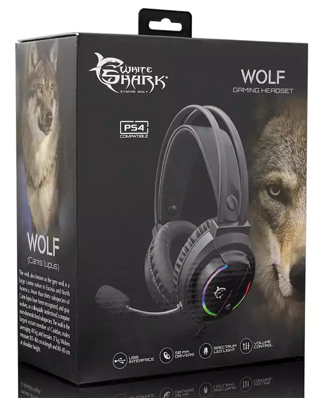 White Shark HP497 Gaming Headset, High Sensitivity Microphone, Good Noise Isolation System, Black