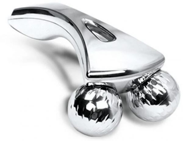 أداة مساج لتدليك وشد الوجه والجسم ثلاثية الأبعاد ، مدلك للوجه و الرقبة برفق، فضي XC-300-1S