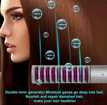 فرشاة فرد الشعر الكهربائية من انزو، 30 درجة سيليزيوس، بالأيونات، فضي، EN-5011