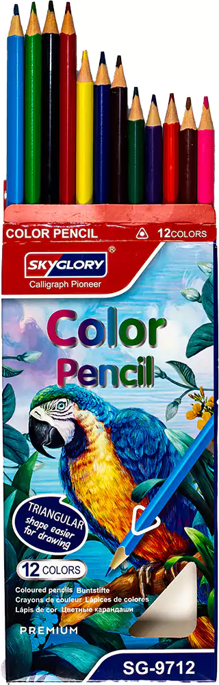 SkyGlory Wood Color Palette, Set of 12 Long Colors, Assorted Colors