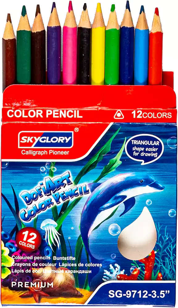 Sky Glory Wooden color box 12 colors short